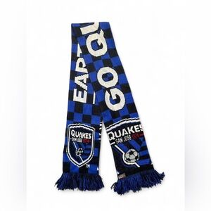 MLS San Jose Earthquakes Soccer Knit Ruffneck Scarf Black Blue Quakes